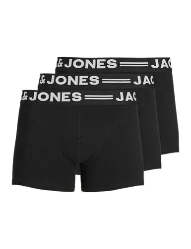 JACK & JONES Male Trunks 3er-Pack - Herren-Boxershorts aus 95% Bio-Baumwolle, mit elastischem Taillenbund für optimalen Tragekomfort und perfekte Passform.
