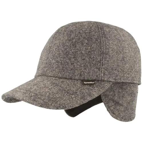 Breiter Herren Winter Baseball-Cap Schirmmütze Baseball Kappe mit Sympatex Membran & ausklappbarem Ohrenschutz – aus Wolle mit weichem Innenfutter - Blau Gemustert 62