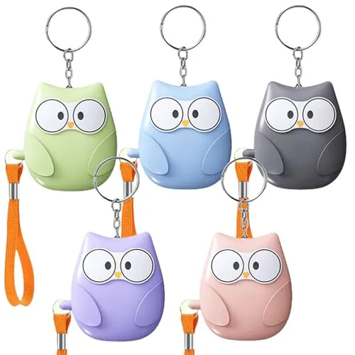 Stück Taschenalarm 130dB Persönlicher Alarm für Frauen, Selbstverteidigung Sicherheitsalarm mit LED-Licht Und Schlüsselanhänger, Persönlicher Schrillalarm Eulen-Stil Für Frauen Kinder Senioren 5
