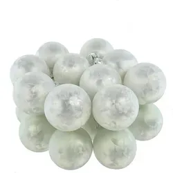 Christbaumkugeln Weiß Eislack Ø 6 cm aus Glas - 10er Set - Weiß