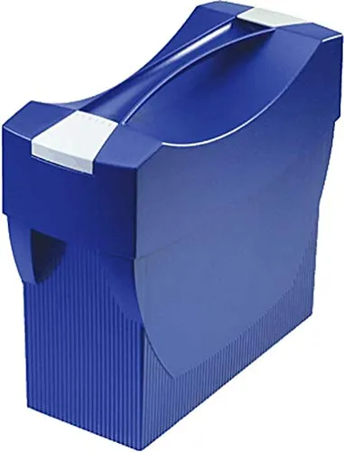 Hängemappenbox SWING-Plus, 39,7x15,4x34,7cm, blau mit lichtgrauen Clipsen