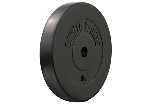 GORILLA SPORTS Hantelscheiben 10 kg, Kunststoff in schwarz von Gorilla Sports