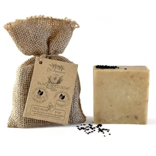 Dr.Ancient Schwarzkümmelseife, biologisch, natürlich, vegan, traditionell, handgefertigt, antik – wirksam gegen Akne – absolut keine Chemikalien! Reine Naturseife!