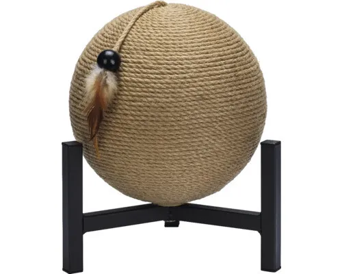 DESIGNED BY LOTTE Kratzball Tyra - Kratzbäume: Stilvoller Kratz- und Spielball mit runder Form, integriertem Spielzeug und rutschfestem Sockel – perfekt für moderne Wohnräume.