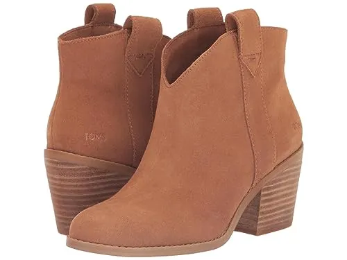 TOMS Damen Konstanz Stiefelette - Braun-Tan Suede, 38 EU - Wanderschuhe mit Western-Style, komfortabler OrthoLite Eco X40 Einlegesohle und einfachem Einstieg dank Schlaufen. Ideal für stilvolle Abenteuer!