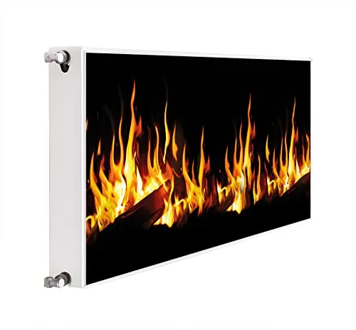 DarHaus Magnet Heizkörperverkleidung Heizkörperabdeckung Heizung Schutz, 140x60 Motiv Feuer