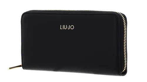 LIU JO Caliwen Zip Around Wallet XL Geldbörse Nero schwarz - Damen Geldbörse in XL Größe, bietet viel Platz für Kreditkarten und ist aus hochwertigem Polyurethan gefertigt. Stilvolles Design in klassischem Schwarz.