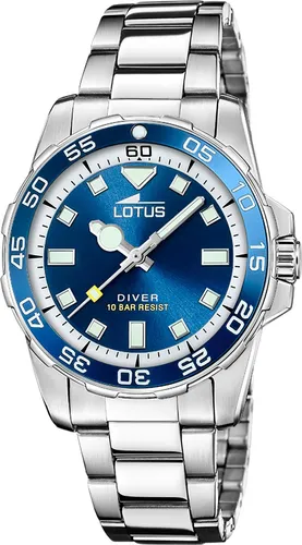 Lotus Dress 18936/5 Damenuhr - Wasserdicht & Elegant - Armbanduhren für Damen, 37 mm Edelstahlgehäuse, 100 m wasserdicht, klassisches Design mit blauem Zifferblatt und 12-Stunden-Zifferblatt.