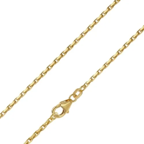 trendor Halskette 925 Silber Vergoldet Diamantierte Ankerkette 1,75 mm 21012-50 50 cm