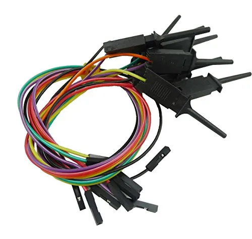 Aihasd 10 Stück Logikanalysator Testclip Clamp for Grabber Jumper Drähte Interface Pins SOIC IC Test Clip Jumper für Schaltkreis Stromversorgung Testen