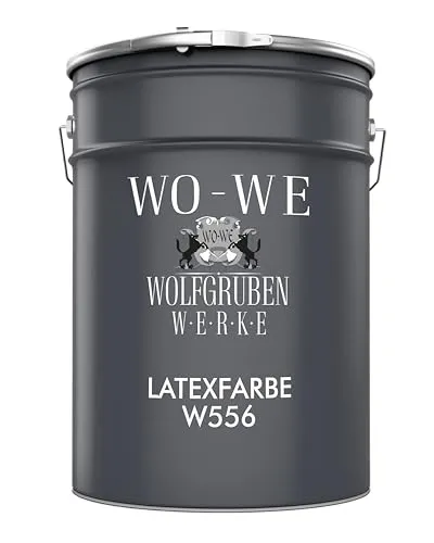 WO-WE Latexfarbe Innenweiß Abwaschbare Wandfarbe Wohnraumfarbe Küchenwandfarbe Seidenmatt W556 Weiß - 20L