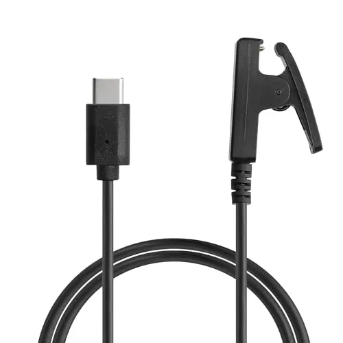 kwmobile USB C Ladekabel kompatibel mit Garmin vivomove Trend/Lily/HR/Forerunner 35/30 / 735XT - Kabel Charger - Smart Watch Typ C Ersatzkabel - Fitnesstracker Aufladekabel