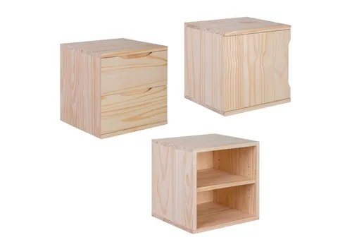 Lusimat Regalwürfel aus Kiefernholz mit Rückwand, 32,5 x 32,5 x 30 cm - Vielseitiger Regalwürfel aus massivem Kiefernholz für flexible Einrichtungsideen. Ideal als Beistelltisch oder zur individuellen Regalgestaltung. Fertig aufgebaut geliefert – einfach auspacken und nutzen!