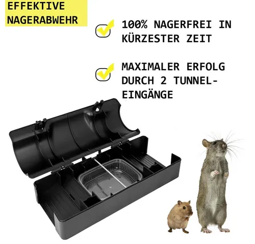 Petigi Lebendfalle 1-30x Köderbox Köderstation Rohr Mäusebox Rattenbox Nagerköderstation