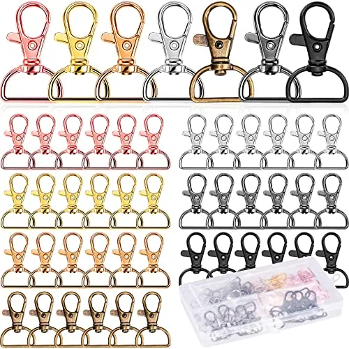 Stück Karabiner Schlüsselanhänger, Schlüsselring in 7 Farben,Hochwertige Zinklegierung,Flexibel und Langlebig,Ideal für DIY-Projekte 50