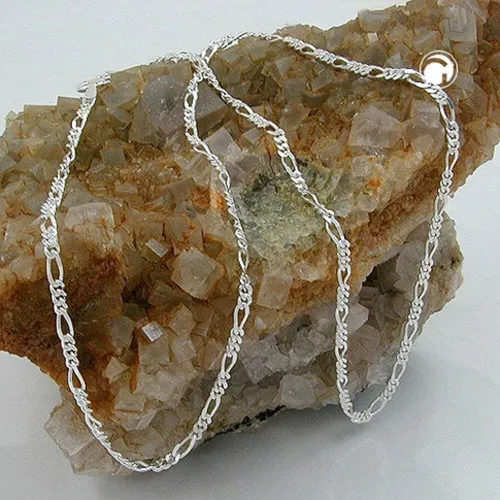 Schmuck Halskette Collier Figarokette 925 Silber - 45 cm - Halskette aus massivem 925 Sterlingsilber, elegantes Figarodesign, ideal für jeden Anlass und zeitlos schön.
