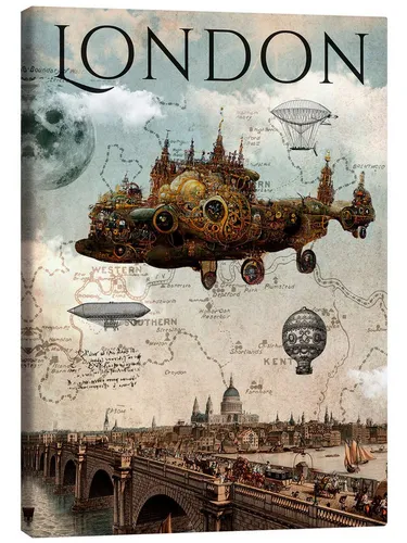 Posterlounge Wandbild Vintage Steampunk London, nobelart, erhältlich als Poster, Leinwandbild, Wandsticker oder Acrylglasbild