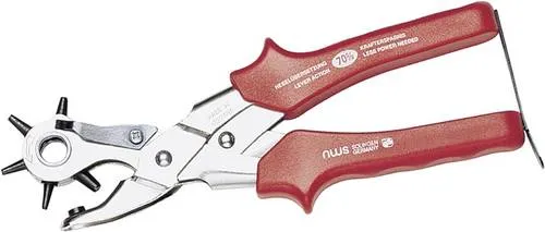 NWS 10860 Revolverlochzange - Vielseitiges Werkzeug für präzise Löcher - Zangen für Handwerk, Hobby und professionelle Anwendungen. Diese robuste Revolverlochzange bietet 6 Lochgrößen von 2 mm bis 4.5 mm und ist ideal für verschiedene Materialien.