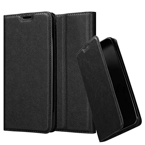 Cadorabo Hülle kompatibel mit Samsung Galaxy A70 / A70s aus Premium Kunst Leder Flip Klappbare Stoßfeste Magnetische [Standfunktion] [Kartenfächern] Cover Hülle für Galaxy A70 / A70s Tasche in Schwarz