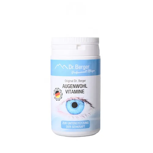 Original Dr. Berger Augenwohl Vitamine 60 Kapseln - Nahrungsergänzungsmittel für Augengesundheit mit wertvollen Inhaltsstoffen wie Heidelbeerextrakt und Lutein, ideal für Erwachsene, um die Augen zu unterstützen.