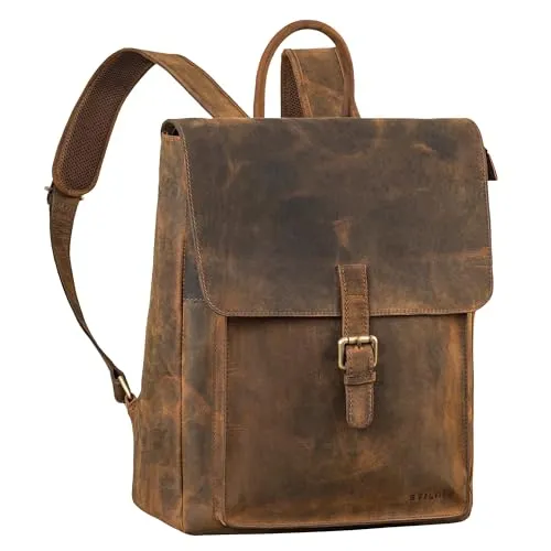 STILORD 'Debbie' Vintage Leder-Rucksack für Damen – Eleganter Cityrucksack aus Echtleder mit Laptopfach - Vielseitiger Damenrucksack aus edlem Rindsleder im Vintage-Stil. Mit gepolsterten Schulterriemen und vielen Fächern für optimalen Tragekomfort und viel Stauraum – ideal für Alltag und Reisen.