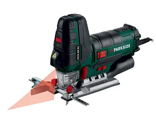 Parkside PSTK 800 B2 Pendelhubstichsäge - Sägen: 800 Watt Leistung, maximale Schnitttiefe von 80 mm in Holz, werkzeuglose Gehrungsschnitte für präzise Ergebnisse.