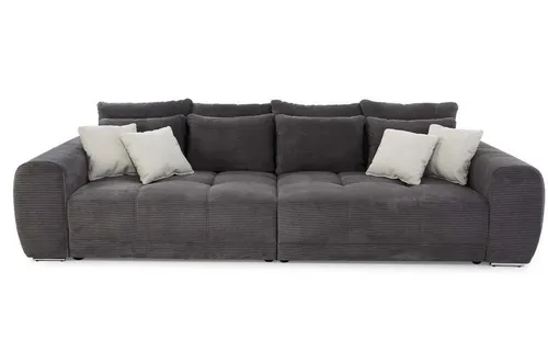 luma-home Big-Sofa 15171 XXL-Couch - Big Sofa 306x134 cm mit hochwertiger Federkernpolsterung für maximalen Sitzkomfort und markanten Steppungen, ideal für stilvolle Wohnräume.
