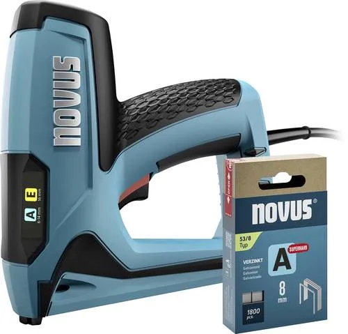 NOVUS TOOLS Elektrotacker J-120 Set mit 1800 Klammern