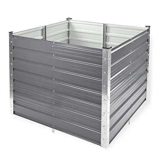 DEMA Hochbeet Metall Rosendaal, Anthrazit, 99x99x80 cm - Hochbeet aus langlebigem, verzinktem Metall für müheloses Gärtnern ohne Bücken. Ideal für große Pflanzen, vielseitig nutzbar und einfach aufzubauen.