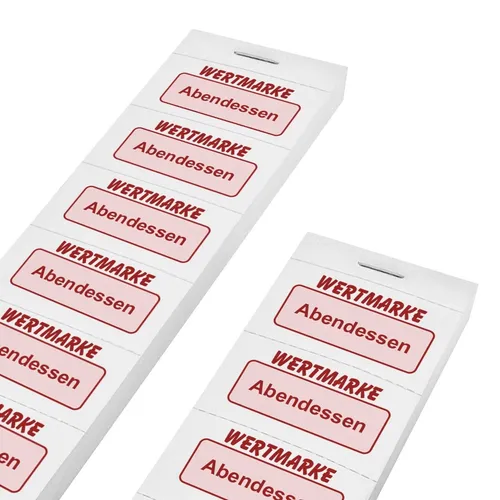 Wertmarken Block 'Abendessen' auf 10er Streifen in weiß von CombiCraft