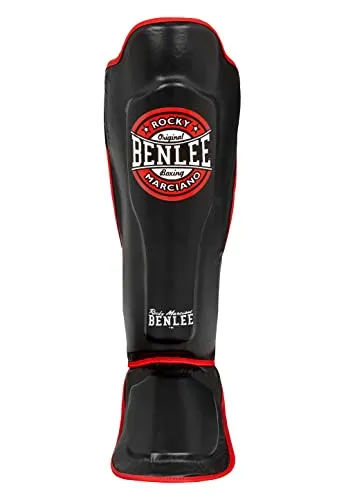 BENLEE Schienbeinschoner Buster Black S/M - Unterarm- & Schienbeinschutz für Kampfsport, strapazierfähiges Kunstleder mit schlagabsorbierender Polsterung für optimalen Schutz und Komfort.