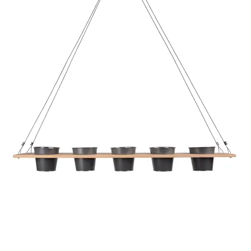 UNUS Kräuterbar Pflanzenregal Grau Bambus 100 x 16 cm - Garten-Zubehör: Elegantes und nachhaltiges Hängeregal aus hochwertigem Bambus für stilvolle Kräuter- und Pflanzenpräsentation in Küche, Balkon oder Terrasse.