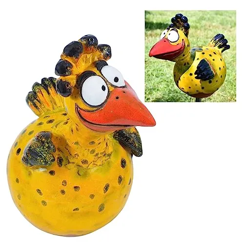 Midene Gartenstecker Keramik Handgefertigt in gelb von Midene