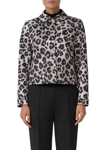 s.Oliver BLACK LABEL Hemdjacke schwarz 48 EU - Stilvolle Hemdjacke mit normalem Hemdkragen und animal-print. Elastisches Material sorgt für hohen Tragekomfort, ideal für den lässigen Look. Pflegeleicht und maschinenwaschbar bei 30°C.