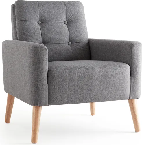 Mondeer Sessel Fernsehsessel mit Massivholz Rahmen und Füßen Grau - Fernseh- & Relaxsessel, ergonomisches Design und langlebige Massivholzbeine für höchsten Komfort und Stabilität, ideal für entspannende Stunden in jedem Raum.
