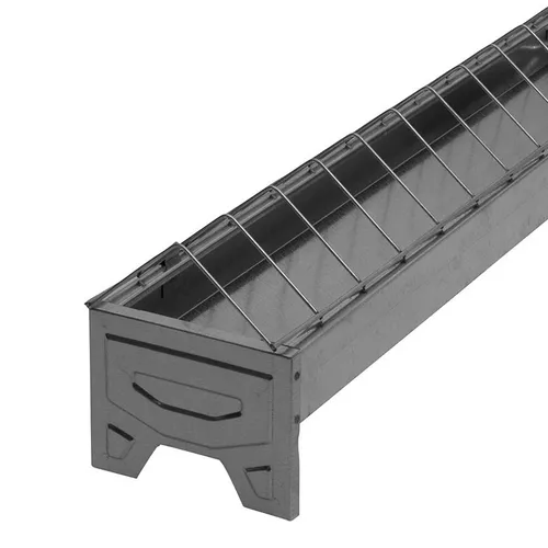 Junghennenfuttertrog 75cm, verzinkt, linear, Futtertrog für Junghennen