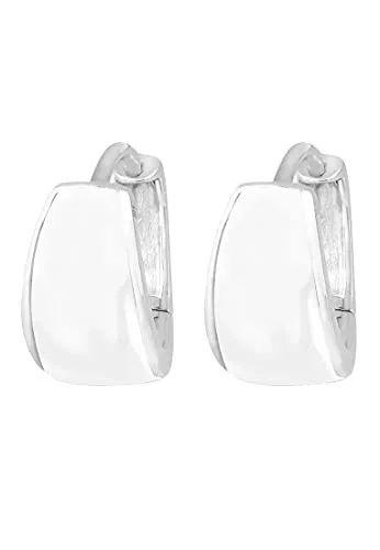 Elli Damen Echtschmuck Creolen Ohrringe in 925 Sterling Silber mit weißer Emaille - Zeitlose Creolen aus 925er Sterling Silber, veredelt mit hochwertiger Emaille. Diese modernen Ohrringe sind perfekt für jeden Anlass und ein ideales Geschenk für besondere Frauen.