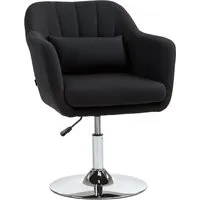 HOMCOM Loungesessel mit Armlehne und Lendenkissen - Ohren- & Armlehnensessel, höhenverstellbar und 360° drehbar für flexibles Sitzen, ideal für kleine Räume und hohen Sitzkomfort.