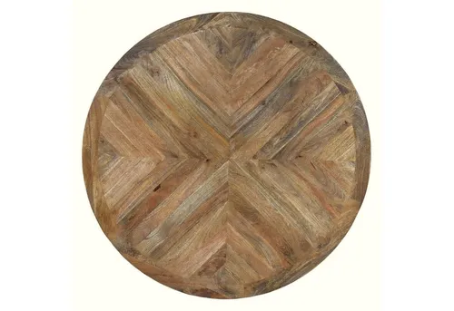 baario Esstisch Tischplatte CHATEAU 140cm, rustikal rund Esstisch massiv edles Mangoholz