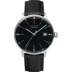 Iron Annie Bauhaus 50442 Herrenarmbanduhr - Elegante schwarze Uhr mit Quarzwerk - Herrenuhren mit edlem Design, hochwertigem Edelstahlgehäuse und wasserdicht bis 5 bar. Das schwarze Ziffernblatt und das italienische Lederarmband verleihen der Uhr eine luxuriöse Note.