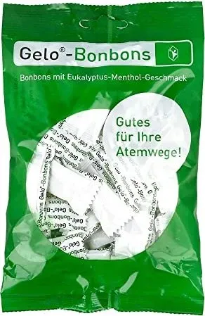 Gelo-Bonbons 75 G - Arzneimittel zur Linderung von Halsschmerzen, mit frischem Aroma und ohne Allergene, ideal für unterwegs.