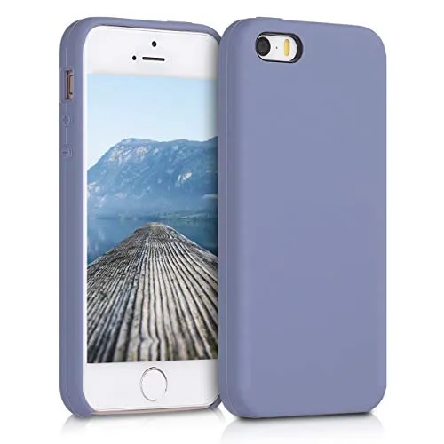 kwmobile Handyhülle für Apple iPhone SE (1.Gen 2016) / iPhone 5 / iPhone 5S Hülle - Case Silikon - Kabelloses Laden - Schutzhülle Cover in Lavendelgrau