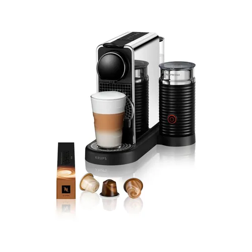 Nespresso Krups XN630D Citiz Milk Platinum - 1-Tassen-Kaffeekapselmaschine mit integriertem Milchaufschäumer, elegantes Design und 4 Kaffeeoptionen