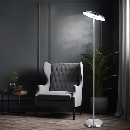 Stehlampe mit Tastdimmer – Elegante Wohnzimmerleuchte in Silber - Stehleuchten für modernes Wohnen, mit 3-stufigem Tastdimmer und beweglichem Spot für individuelle Lichtgestaltung.