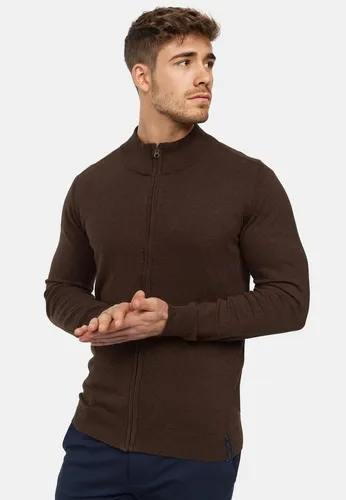 Indicode Strickjacke Lau braun S - Strickjacke in Dk Brown Mix, aus 80% Baumwolle für hohen Tragekomfort, ideal für lässige Outfits und gemütliche Tage.