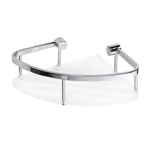 BYTRO Eckseifenkorb aus Messing und Acryl - Eleganter Eckseifenkorb für Bad & WC, aus hochwertigem Messing mit mattweißer Acryl-Oberfläche, ideal zur platzsparenden Aufbewahrung.