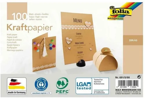 folia Kraftpapier 120 g/qm DIN A5 100 Blatt