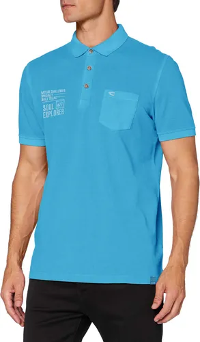 Camel Active, , kurzarm Polohemd Poloshirt, Pique, blue, M 25064