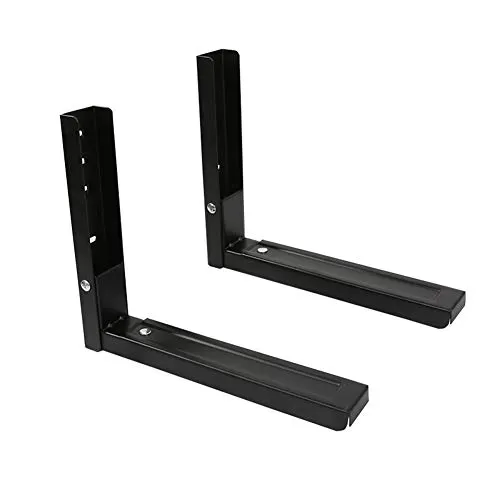 KAIISSA Universelle Mikrowellen-Wandhalterung, 2 Stück, faltbar, für Küche, dehnbar, Ofenständer, Regal, strapazierfähig, Mikrowellenhalter für Grill/Kaffeemaschine, max. Belastung 45,4 kg, Schwarz