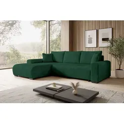 Xxxl Ecksofa Nelly, Grün, 3-Sitzer mit Schlaffunktion von storez24